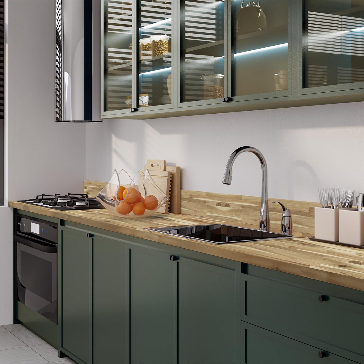 72 x 25 x 1.5 Acacia Butcher Block Countertop, Unfinished Solid Wood Butcher Block Table Top for DIY Island/Kitchen/Workbench Howizz