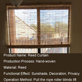 Bamboo Shades for Patio Privacy Screen, Bamboo Windproof Roller Porch Gazebo Deck Blinds, Bamboo Roll up Window Roman Shades for Office Curtains, Natural Bamboo Blinds, Cordless(Size:34"W x 84"H) DISPRA