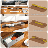 TRALT Electric Standing Desk 48 Inch Height with 2 Drawers-Adjustable Height Desk with Storage Shelf - Sit Stand Up Workstation (Rustic Brown, 48X24 Inches) TRALT