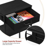 Printer Stand with Storage 3 Tier Home Printer Table with Drawers Multifunctional Under Desk Printer Shelf Holder Industrial End Table Nightstand for Fax Machine Scanner Files Brown BTY