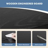 DUMOS TV Stand for 55 60 inch TV, Entertainment Center with Storage Cabinet, Mid Century Modern Media Console Table, Adjustable Hinge, Wooden Television Furniture for Living Room, Office - Black DUMOS