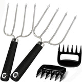 Turkey Lifting Forks, Meat Claws, Strong Endurance Stainless Steel Poultry Chicken Fork, Ultra-Sharp Roast Ham Forks. Easily Lift, Handle Meats - Essential for BBQ & Thanksgiving Pros, 4 Pcs MTNZXZ