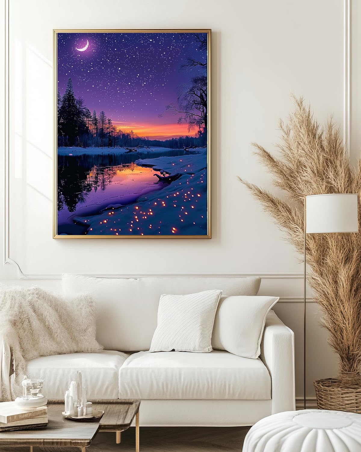 Starry Night Diamond Art Kits for Adults, Crafts 5D Diamond Painting Dot Kit for Adult Beginners, Nature Landscape DIY Round Dots Full Drill Diamonds Paintings Arts for Home Wall Decor Gifts 12X16 In Luckyrichrui