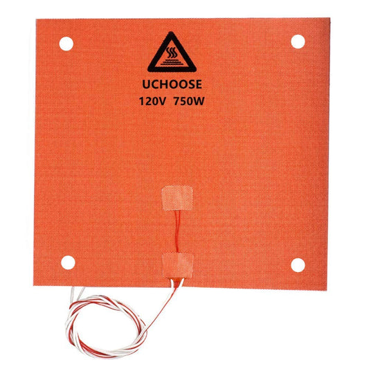 3D Printer Silicone Heated Pad, Heating Plate 310x310mmx1.5mm, 120V 750W for Creality CR-10 /CR-10S 3D Printers Heater Bed with Screw Holes /3M Adhesive - WoodArtSupply