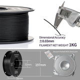 TINMORRY Glass Fiber Reinforced PETG Filament 1.75mm, High Impact Resistance PETG GF 3D Printing Filament, Durability & Stiffness, Compatible with Bambu Lab FDM 3D Printer, 1 KG 1 Spool, Frosted Black TINMORRY