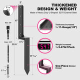 IRONBARBIE Thickened Fence Post Repair Stakes Kit, Steel Fence Post Anchor, Repair Leaning 4x4/6x6 Wooden Fence Post Support (Thicker 11-Gauge, 2 Pack/Black) ironbarbie