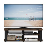 FURINNO Nelly Entertainment Center TV Stand, Short 43.3"(W) x13.4(H) x13.1(D), Columbia Walnut/Black Furinno