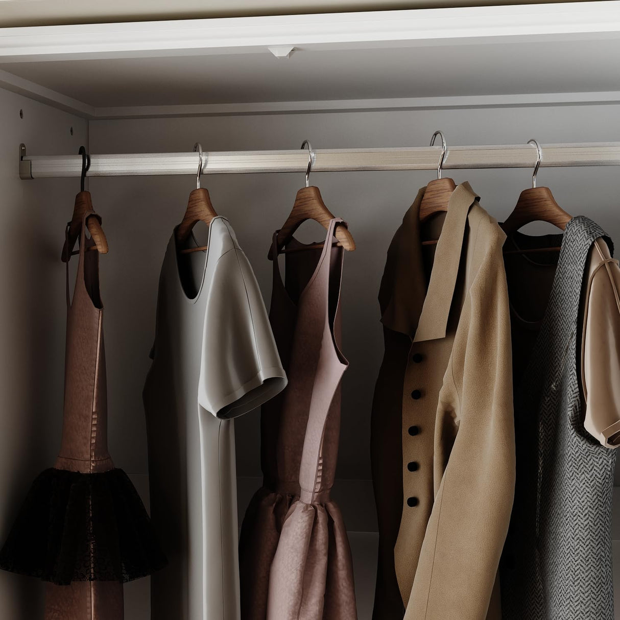 FUFU&GAGA Wardrobe Closet with Glass Doors, Modern White Bedroom Armoire with Gold Handles, Modern Clothes Storage Cabinet with 3 Drawers, Hanging Rod, 31.7”W x 19.3”D x 74.8”H FUFU&GAGA