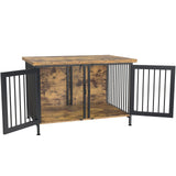 GDLF Double Dog Crate with Divider for 2 Small Dogs or 1 Dog, Furniture Style Kennel Indoor Cage with Removable Panel (Int.dims:36.2”Wx24.5”Dx21”H) GDLF