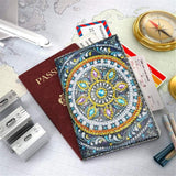 2 Pieces Diamond Painting Leather Passport Holder, DIY Special Shaped Crystal Painting Travel Passport Protective Cover for Boarding Pass, ID Card, Driver's License-20X14CM (AA084-AA086) Vocttaiy