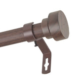 Rod Desyne 1" Bonnet Faux Wood Single Curtain Rod, 48-84 inch, Dark Walnut Rod Desyne