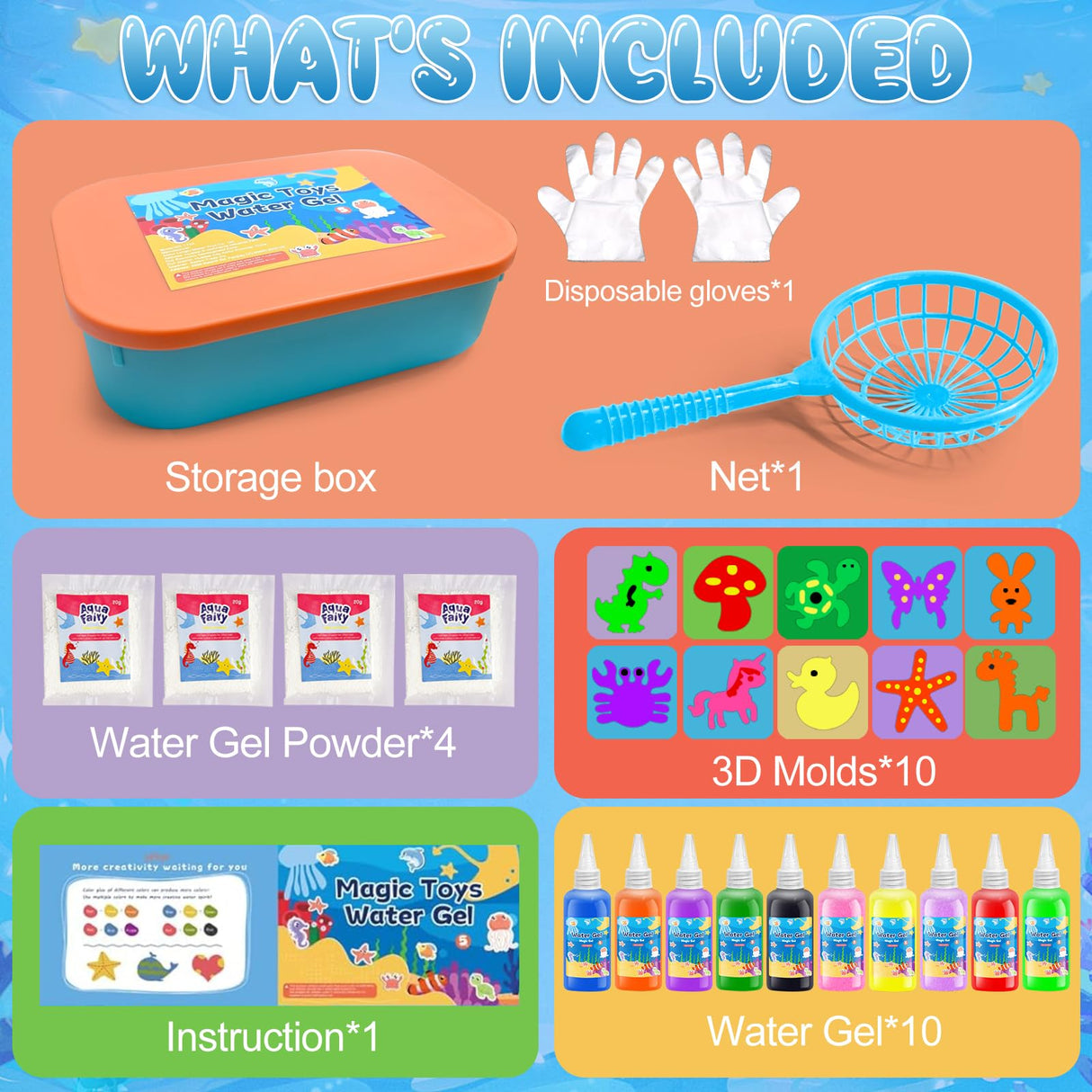Fairy Aqua Water Gel Kit – Magic Toys Water Pets DIY Squishy Maker Set - Easter Craft for Kids 4-8 - Fun Arts & Crafts Gift for Boys & Girls Create Your Own 3D Squishies Toylfort