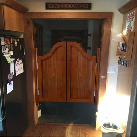 Swinging Doors Cafe Doors, Indoor Porch Swing Door for Kitchen Bathroom Laundry, Western Half-Waist Doors Swinging (Size : W90xH90cm(35 3/8" x35 3/8")) UANGLI