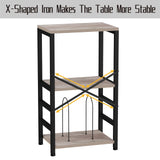 YAKANJ End Table with LED Light,Record Player Stand with Albums Storage,Vinyl Records Storage,Turntable Stand Side Table for Music Room Studio Living Room Bedroom-Greige YAKANJ