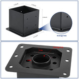 AXWHYS 6x6 Post Base 4 Pcs, (Inner Size 5.6x5.6) Post Anchors, 13GA Thick Solid Steel & Black Powder Coated,Deck Post Brackets Support Deck Base Plate Pergola Brackets Fence Kit AXWHYS