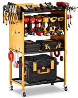 FHXZH Power Tool Organizer with Wheels - Garage Power Tools Storage Cart, Large Rolling Drill Holder Cordless Battery Storage, Heavy Duty Floor Standing Utility Rack Gift for Men, Husband, Father FHXZH