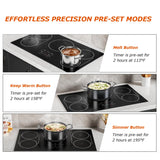 BIGoods 36 Inch Induction Hob Cooktop 5 Burners, Flat Glass Top Electric Stove with Bridge-SYNC, 3 Preset Modes Booster, Timer, Pause, Child Lock, Drop in, 208~240V/50A, Black BIGoods
