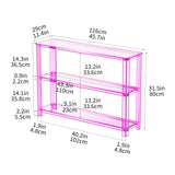 solaround Acrylic Console Table, 3 Tier Entryway Table with Storage Shelves (Pink) solaround