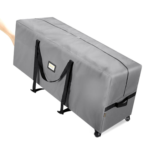 BALEINE 7.5 ft Rolling Christmas Tree Storage Bag, 2 Swivel Wheels for Easy Moving, Heavy Duty 600D Oxford Fabric Extra Large Artificial Christmas Tree Bag with Reinforced Carry Handles (Grey) BALEINE