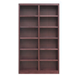 84" Cherry Finish Double Wide Bookcase with 10 Adjustable Shelves by Concepts In Wood Concepts In Wood