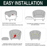 Deisy Dee 2 Piece Velvet Club Chair Slipcover Tub Chair Slipcovers Stretch Barrel Chair Covers Accent Chair Cover Removable Couch Furniture Protector Arm Chair Cover for Living Room (Kelly) Deisy Dee