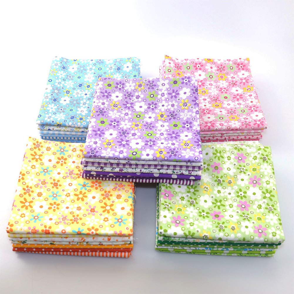 ZGXY Fabric, 56 pcs/lot Top Cotton 9.8" x 9.8" (25cm x 25cm) Squares Patchwork, Precut Multi-Color and Different Pattern for Sewing Quilting Crafting, Home Party Craft Fabric DIY Sewing Mask