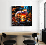 APTDYIGL 5D Autumn Maple Leaf Diamond Painting Kits for Adults Beginner,DIY Sunset Landscape Diamond Art Kits for Adults,Round Full Drill Diamond Dots with Gem Art Kits,Home Wall Decor 15.7X15.7inch APTDYIGL