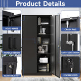 Anxxsu Metal Garage Storage Cabinet, 71" Locking Storage Cabinet with 2 Doors and 5 Adjustable Shelves, Lockable Metal Cabinet for Anxxsu