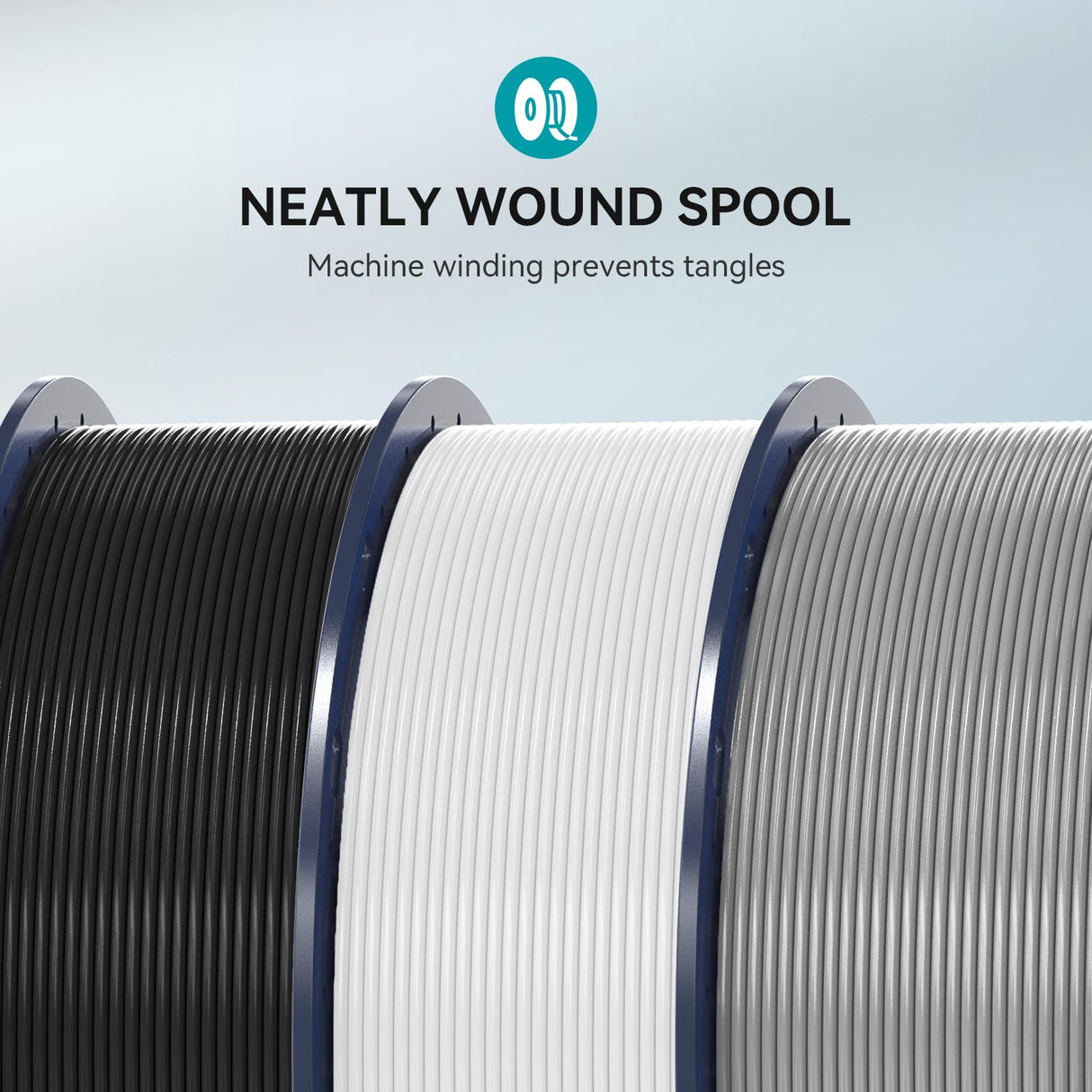 SUNLU PETG Filament 1.75mm with Upgrade Reusable Spool Compatible with Bambulab Refill Filament, 1kg(2.2lbs) Blue SUNLU