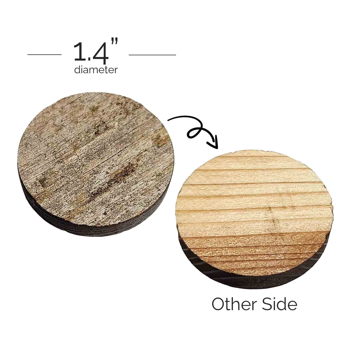 Rockin' Wood Rustic Reclaimed Wood Circles for Crafts and Projects,use for Crafting and Wood Art, Made in The USA, 1.4" Diameter (20 Pieces) Rockin' Wood