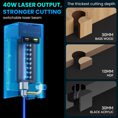 SCULPFUN SF-A9 40000mW Engraving Machine with Air Assist Higher Accuracy Engraving Machine for Wood and Metal - WoodArtSupply