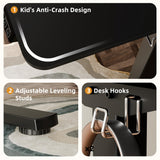 ERGOMAKER Electric Standing Desk, 31.5" x 23.6" Height Adjustable Sit Stand Desk with Splice Board for Home Office, Computer Desk Memory Preset (Black Frame, Black Desktop) ERGOMAKER