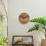 NIKKY HOME Rustic Farmhouse Wood Wall Clock - 12 Inch Battery Operated Silent Non Ticking Distressed Wooden Shiplap Clock for Kitchen, Living Room, Bedroom, Bathroom NIKKY HOME