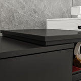 AIEGLE Deformable TV Stand with 4 Drawers, Modern Extendable TV Stand in Stretch for TVs up to 120", Wood Gaming Entertainment Center Media Stand with Adjustable Width, Black (Wide 95"-134") AIEGLE