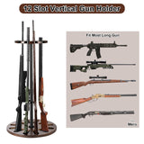 Amoard Heavy Solid Wood Rifle & Shotgun Holder, Up to 12 Gun Capacity Display Storage with Soft Padding, Indoor Gun Racks (Walnut Upgrade) amoard