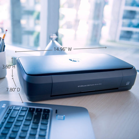 HP OfficeJet 250 All-in-One Portable Printer with Wireless & Mobile Printing, Works with Alexa (CZ992A) Black HP
