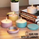 MeiGlow 6oz Macaron-Color Candle Tins 12PCS, Empty Matte Candle Jars Candle Containers with Lids, Wicks, Stickers, Wicks Holder for DIY Candle Making MeiGlow