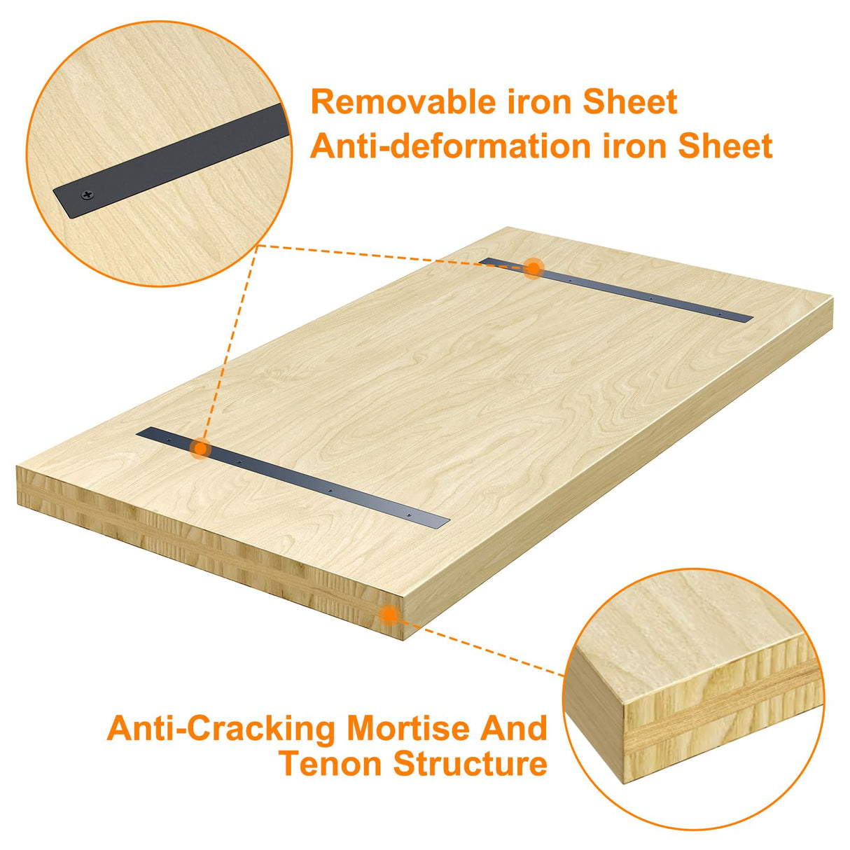 ROOMTEC Butcher Block CounterTop, Birch Solid Wood Countertop for DIY, Kitchen Countertop, Washer Dryer Counter Top, 36"L x 25"W x 1.5" Thick ROOMTEC