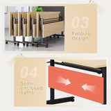 Conference Room Table,55.1" W x 23.6" D x 29.5" H Folding Modern Meeting and Office Table,Wood Conference Table with Wheels, for Training Seminar Classroom Table (4) Goakwwuz