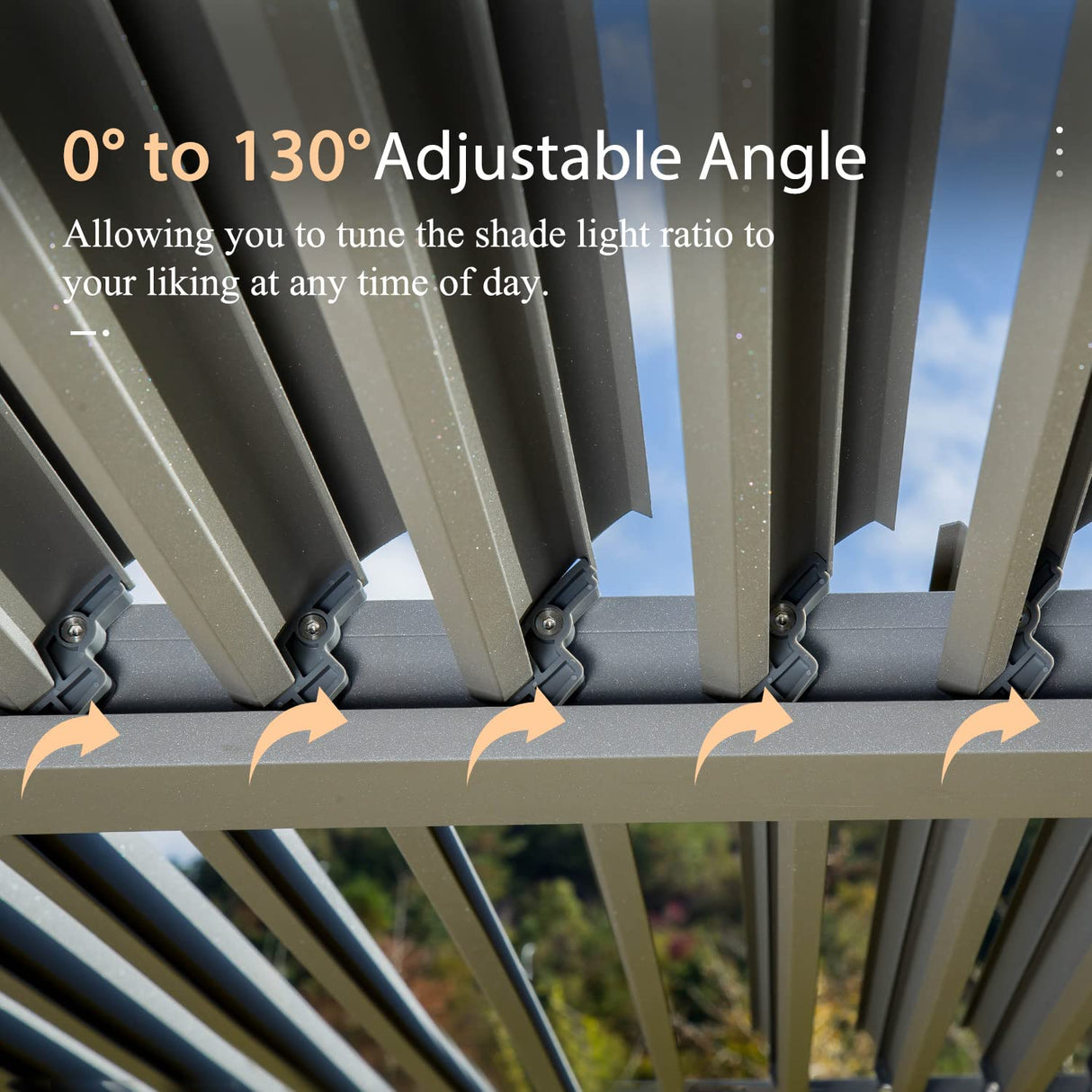 Domi Louvered Pergola 12' × 20', Outdoor Aluminium Pergola with Adjustable Roof, Curtains and Netting, Hardtop Gazebo for Patio, Deck, Garden, Yard, Beach(Gray) domi outdoor living