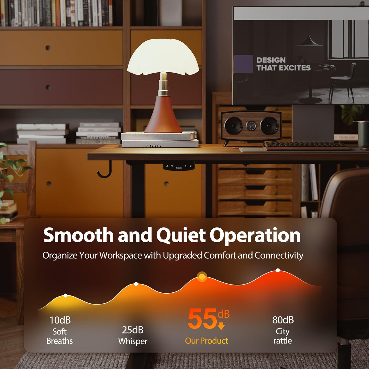 Agilestic Electric Standing Desk, 48 x 24 Inches Height Adjustable Desk, Sit Stand up Desk for Work Office Home, Ergonomic Rising Computer Table with Memory Preset, Dark Walnut Agilestic