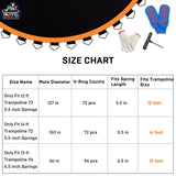 Jump Tastic Trampoline Trampoline Mat, Fits 12 ft Frame, with 72 V-Rings Fits 5.5 inch, Trampoline Replacement Mat (Mat Dia:127in), Reinforce, UV-Resistant, with Spring Hook and Gloves Jump Tastic Trampoline