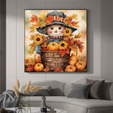 BAWKENTON Pumpkin Paint by Numbers for Adults and Kids, Fall Pumpkin Painting by Number Kits On Canvas, Number Artist Paint by Number Kit Funny Flower Without Frame DIY, Home Wall Decor, 11.8x11.8in BAWKENTON