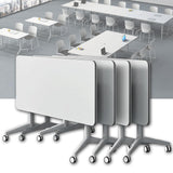 Conference Table, Folding Conference Room Tables Office Table Flip Top Mobile Meeting Training Table with Wheels, Seminar Boardroom Table for Home Office Classr ( 4 Pack 63 x 23.6 x 29.5 inch ) Ysjndasm
