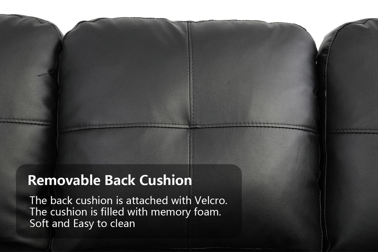 SIENWIEY Sectional Couch for Living Room Furniture Sets, Black Faux Leather Sofa Couch L Shape Couch Living Room Sofa with Chaise 2 Piece Using for Living Room(Black-1,Facing Left Chaise) SIENWIEY