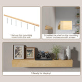Heimlove Fireplace Mantel 48 Inch,Floating Fireplace Mantel Wood Shelf,Wall Mounted Rustic Wood Display Shelf for Home Decor,Rustic Traditional,Farmhouse Fireplace Mantel Shelves | 48"x 8"x 6"-Natural Heimlove