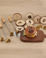 AIMOADO Compass Branding Iron Stamp, 1 1/2" Wood Branding Iron Personalized Logo for Meat, Burger, Wood, Hats with Full Set Tools AIMOADO