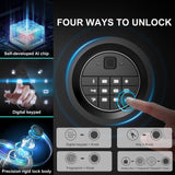 SHICHI 4-6 Gun Safe, Long Rifle Safe with Dual Alarm System, Biometric Quick Access Heavy-Duty Gun Cabinet, Shotgun Safe with Removable Shelf for Home, No Assembly Required, Fingerprint Lock SHICHI