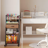 Homsorout 3 Tier Rolling Cart - Metal Utility Cart with Storage Drawer and Wheels, Versatile Art & Craft Organizer for Home, Office, or Studio - Ideal for Storing Brushes, Paints, and Supplies Homsorout