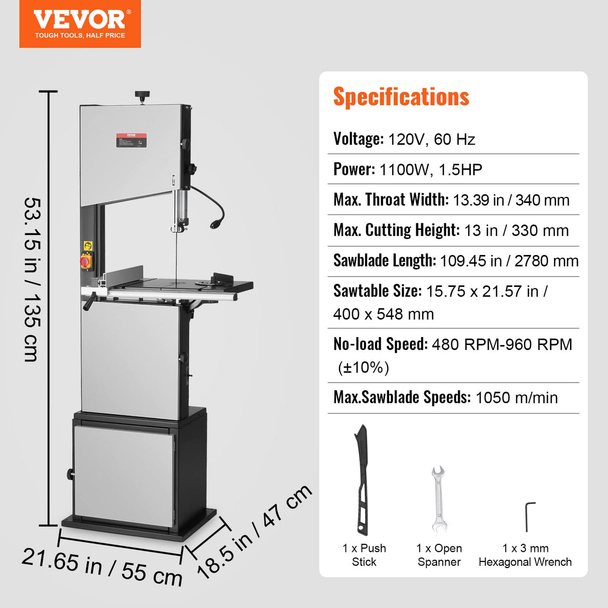 VEVOR Band Saw, 14-Inch, 480-960 RPM Continuously Viable Benchtop Bandsaw, 1100W 1-1/2HP Motor, with Optimized Work Light Workbench Stand Cabinet Assembly and Miter Gauge, for Woodworking Aluminum VEVOR